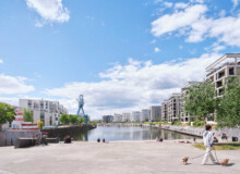 <a href="https://landscapearchitecturebuilt.com/staging/offenbach-harbour">Offenbach Harbour</a>, <br>Offenbach, Germany An image of landscape architecture project Offenbach Harbour, by design firm Henning Larsen, in Offenbach, Germany.