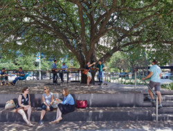 <a href="https://landscapearchitecturebuilt.com/fareground-at-one-eleven">Fareground at One Eleven</a>, <br>Austin, TX, USA