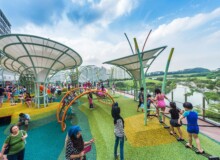 <a href="https://landscapearchitecturebuilt.com/waterway-point-happy-park">Waterway point - Happy Park</a>, <br>Singapore