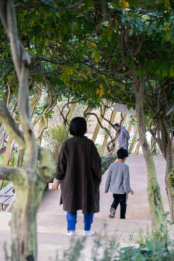 <a href="https://landscapearchitecturebuilt.com/tangshan-ape-man-cave">Tangshan Ape Man Cave</a>, <br>Nanjing, China Landscape architecture project in China showing a walkway with trees either side creating a canopy.