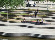 <a href="https://landscapearchitecturebuilt.com/offenbach-harbour">Offenbach Harbour</a>, <br>Offenbach, Germany An image of landscape architecture project Offenbach Harbour, by design firm Henning Larsen, in Offenbach, Germany.