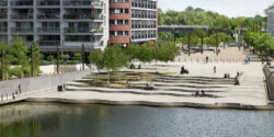 <a href="https://landscapearchitecturebuilt.com/offenbach-harbour">Offenbach Harbour</a>, <br>Offenbach, Germany An image of landscape architecture project Offenbach Harbour, by design firm Henning Larsen, in Offenbach, Germany.