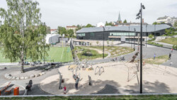 <a href="https://landscapearchitecturebuilt.com/jordal-sports-park ">Jordal Sports Park</a>, <br>Oslo, Norway A photo of landscape architecture project Jordal Sports Park in Oslo, by design firm Henning Larsen