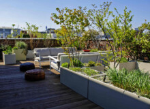 <a href="https://landscapearchitecturebuilt.com/holborn-natural-roof-garden-oasis">Holborn Natural Roof Garden Oasis</a>, <br>London, UK An image of landscape architecture project Holborn Natural Roof Garden Oasis, by design firm Mylandscapes, in London, UK. Showing roof gardens with furniture and planting