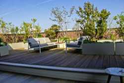 <a href="https://landscapearchitecturebuilt.com/holborn-natural-roof-garden-oasis">Holborn Natural Roof Garden Oasis</a>, <br>London, UK An image of landscape architecture project Holborn Natural Roof Garden Oasis, by design firm Mylandscapes, in London, UK. Showing roof gardens with furniture and planting