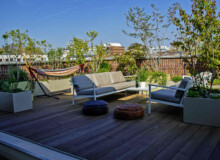 <a href="https://landscapearchitecturebuilt.com/holborn-natural-roof-garden-oasis">Holborn Natural Roof Garden Oasis</a>, <br>London, UK An image of landscape architecture project Holborn Natural Roof Garden Oasis, by design firm Mylandscapes, in London, UK. Showing roof gardens with furniture and planting